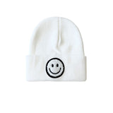 White Smiley Beanie