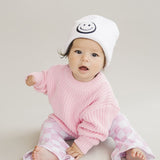 White Smiley Beanie