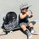 Checker Flames Mid-Size Backpack