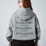 Women's Badass Mother Slate Cherub Hoodie