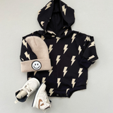 Black Bolts Hooded Bubble Romper