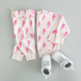 Pink Bolts Jogger Set