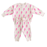 Pink Bolts Jogger Set