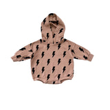 Mocha Bolts Hooded Bubble Romper