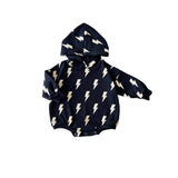Black Bolts Hooded Bubble Romper