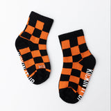 Orange and Black Check Socks