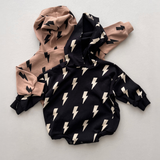 Black Bolts Hooded Bubble Romper