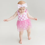 Checkered Bubble Gum Headband