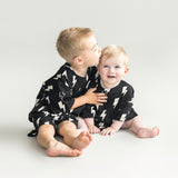 Black Bolts Shorts Set