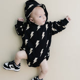 Black Bolts Hooded Bubble Romper