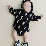 Black Bolts Hooded Bubble Romper