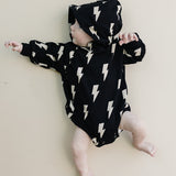 Black Bolts Hooded Bubble Romper