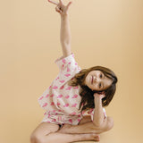 Pink Bolts Shorts Set