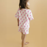 Pink Bolts Shorts Set