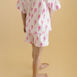 Pink Bolts Shorts Set