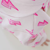 Pink Bolts Hooded Bubble Romper