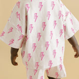 Pink Bolts Shorts Set