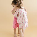 Pink Bolts Shorts Set