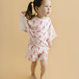 Pink Bolts Shorts Set