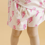 Pink Bolts Shorts Set