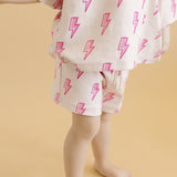 Pink Bolts Shorts Set