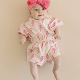 Pink Bolts Shorts Set