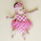 Checkered Bubble Gum Headband