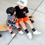 Orange and Black Check Socks