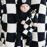 Black Checkered Plush Lovey