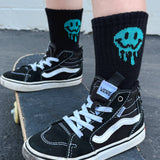 Aqua Smiley Socks