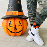 Orange and Black Check Socks