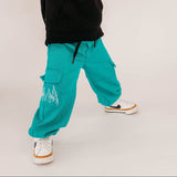 TEAL FLAME • CARGO JOGGERS
