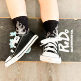 Gray Flames Socks