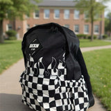 Checker Flames Mid-Size Backpack