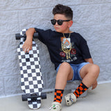 Orange and Black Check Socks