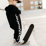 Zip Up Hooded Checker Romper