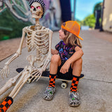 Orange and Black Check Socks