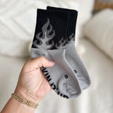 Gray Flames Socks