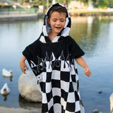 Checker Flame Hooded Towel