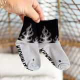 Gray Flames Socks