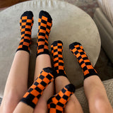 Orange and Black Check Socks