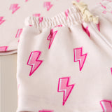 Pink Bolts Shorts Set