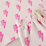 Pink Bolts Shorts Set