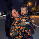 Women's Orange Camo 2 Piece Lounge Set