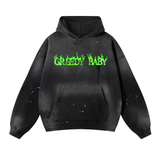 Women's Oversized Destroyed Flame Hoodie