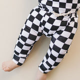 Black Checkered Smiley Lounge Set