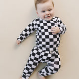 Black Checkered Smiley Lounge Set