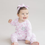 Pink Checkered Smiley Lounge Set