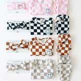 Pink Checkered Smiley Lounge Set