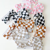 Pink Checkered Smiley Lounge Set